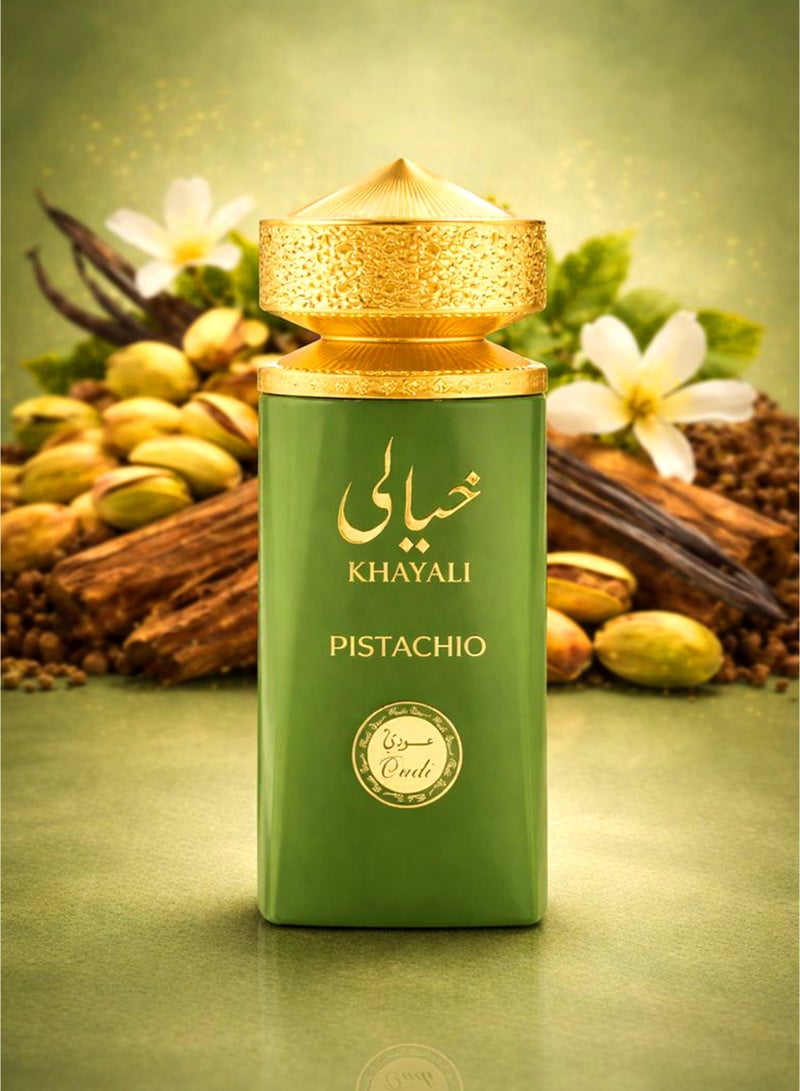 OUDI Luxury Unisex Eau De Parfum Oudi Khayali Pistachio 100ml | Long Lasting Perfume with Pistachio, Sweet Vanilla, Powdery & Woody Notes | Best Pistachio Perfume for Men & Women - Image 2